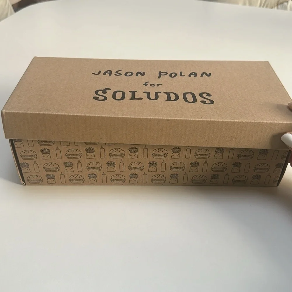 SOLUDOS X JASON PILAN slip-on espadrilles HAMBURGER & FRIES  size 10